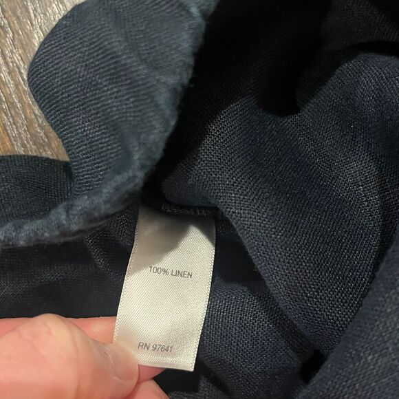J. Jill Pants Women’s Medium Linen Navy Blue Minimalist Relaxed Comfy Pull On - Picture 4 of 7